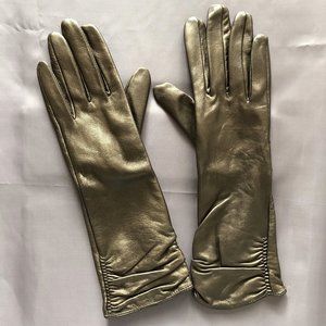 Sarajane Extra Long Bronze Leather Gloves